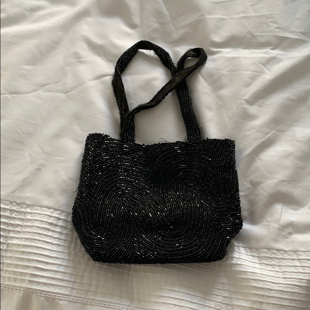 Black mini sequin purse